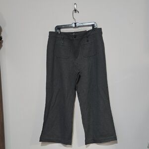 LOFT Palmer Wide Leg Pants in Charcoal Gray